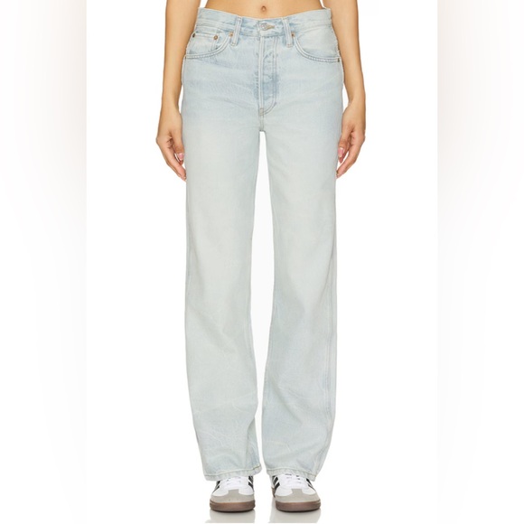 RE/DONE | NWT 90s High Rise Loose Jeans Ranch Water Light Wash $315 SZ 31 Cotton - Picture 1 of 16